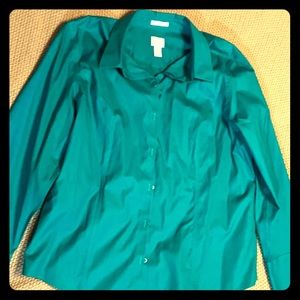 Chico’s Button up Blouse GREEN XL